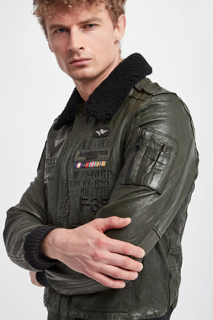 Kurtka m臋ska sk贸rzana AERONAUTICA MILITARE