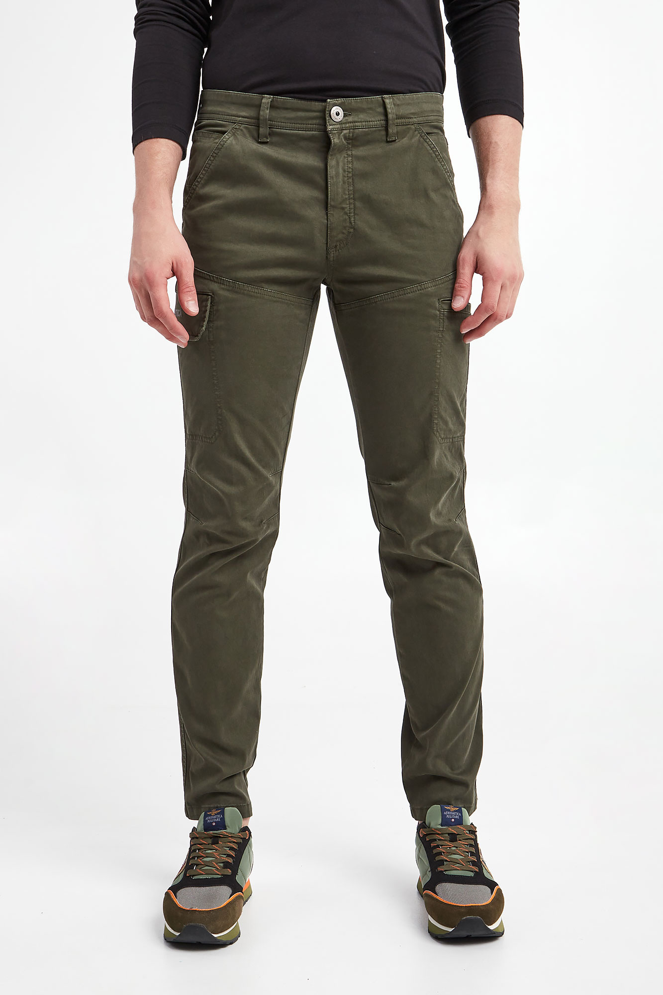 Spodnie M Skie Aeronautica Militare Khaki Regular Pa Ct