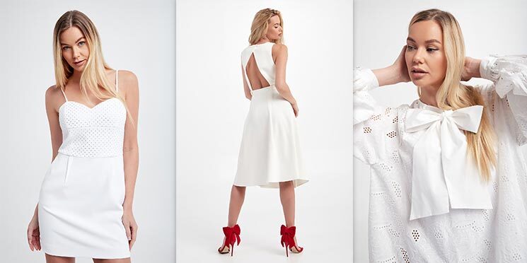 Walentynkowe styizacje 2023 - elegancka biała sukienki