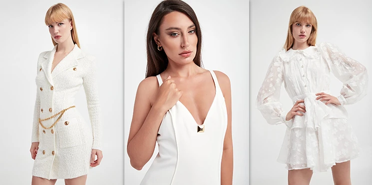 Walentynkowe styizacje 2024 - elegancka biała sukienki
