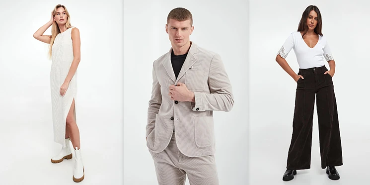 Sztruksowe ubrania damskie i męskie są na topie