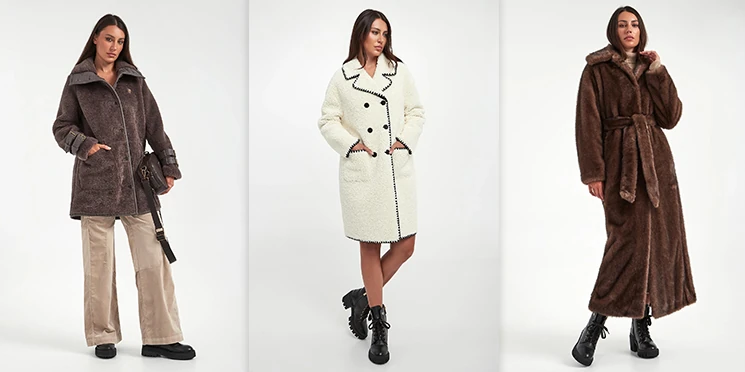 Futrzany płaszcz damski albo kożuch