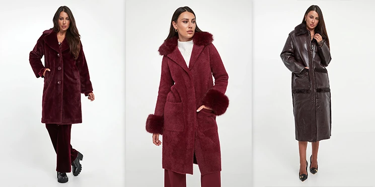 Płaszcz damski zimowy w modnym kolorz
