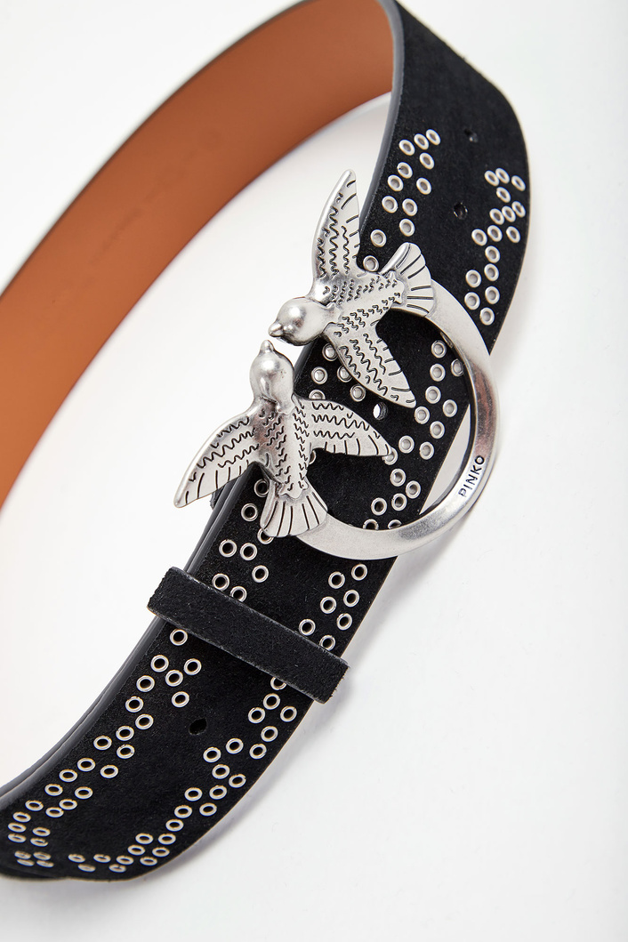 Pasek skórzany Love Eyelets PINKO