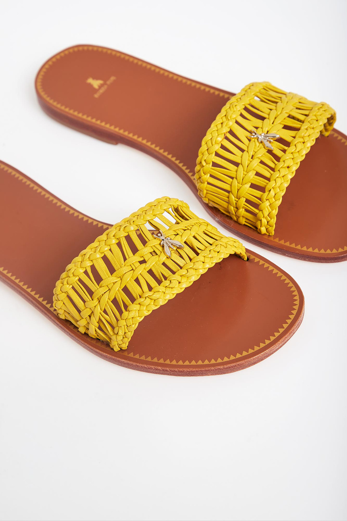 Klapki damskie skórzane PATRIZIA PEPE