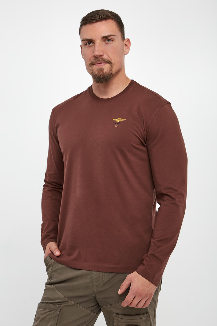 Longsleeve męski z logo AERONAUTICA MILITARE