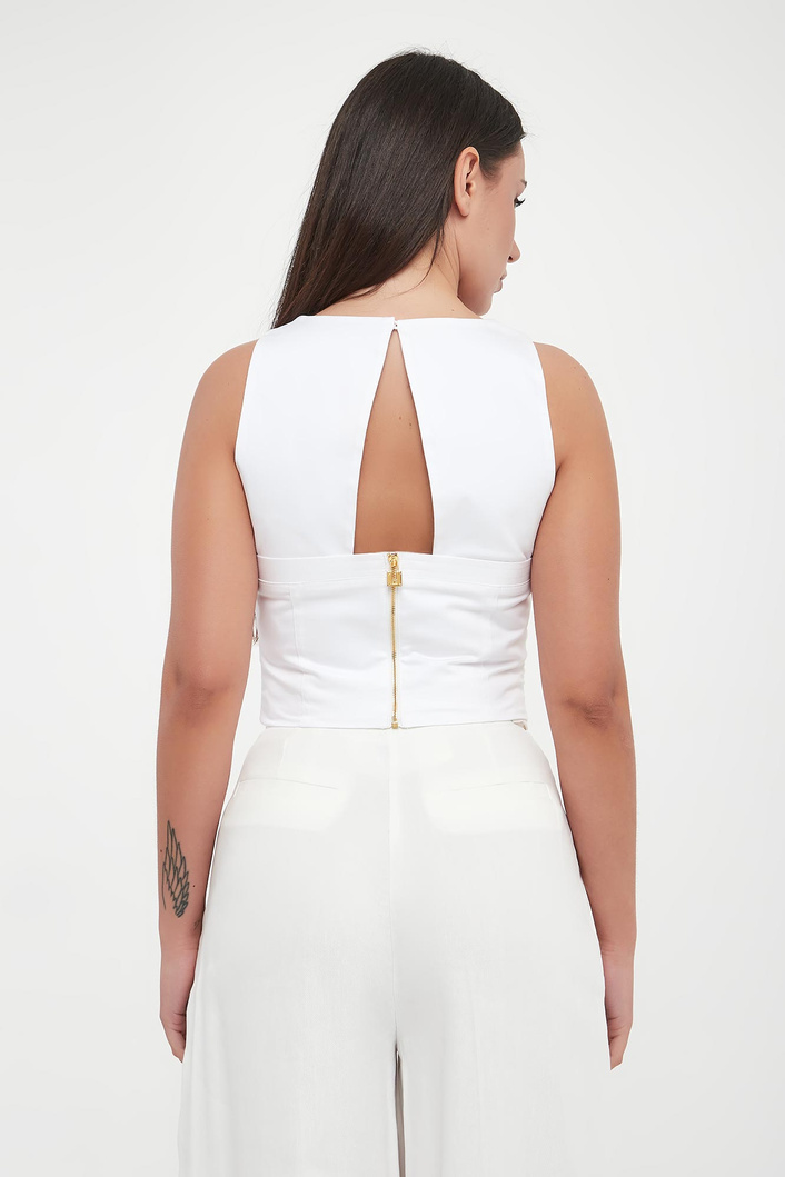 Top damski z falbaną ELISABETTA FRANCHI