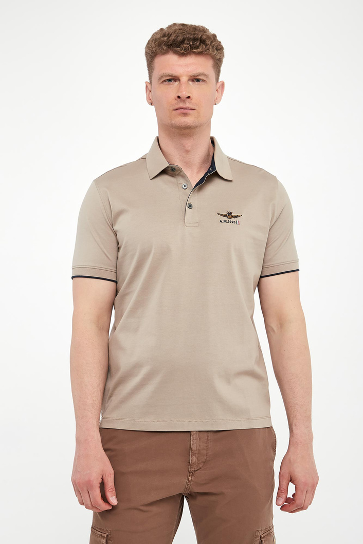 Polo męskie z haftem AERONAUTICA MILITARE