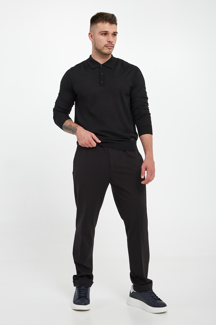 Sweter męski polo z wełny merynosów LIU JO