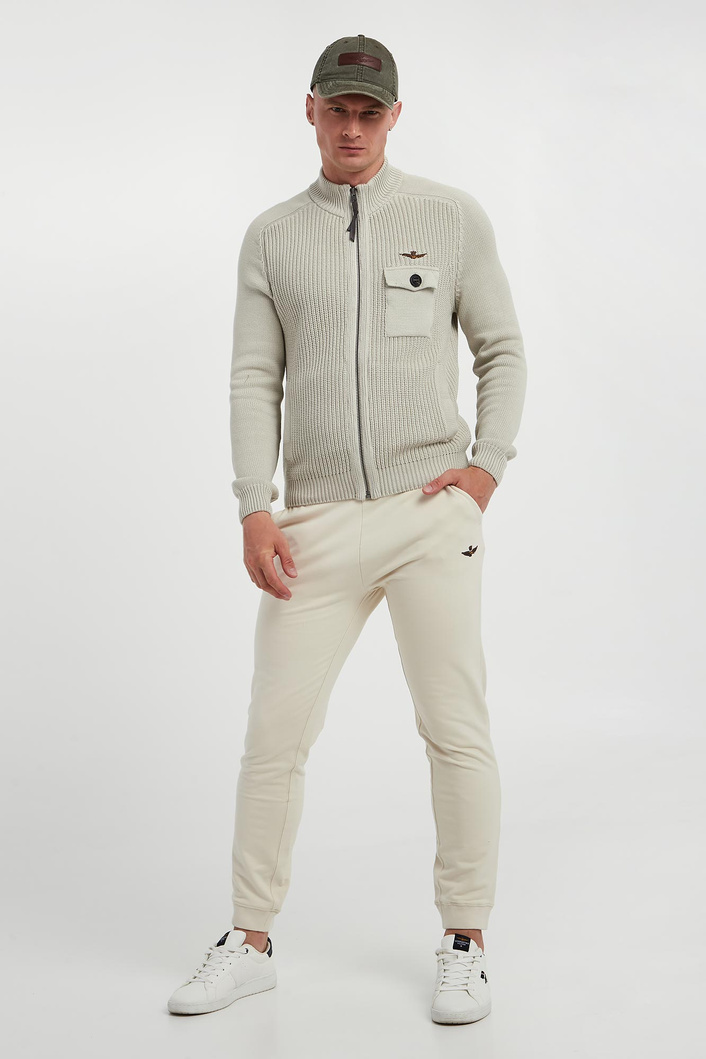 Sweter męski zapinany na zamek AERONAUTICA MILITARE