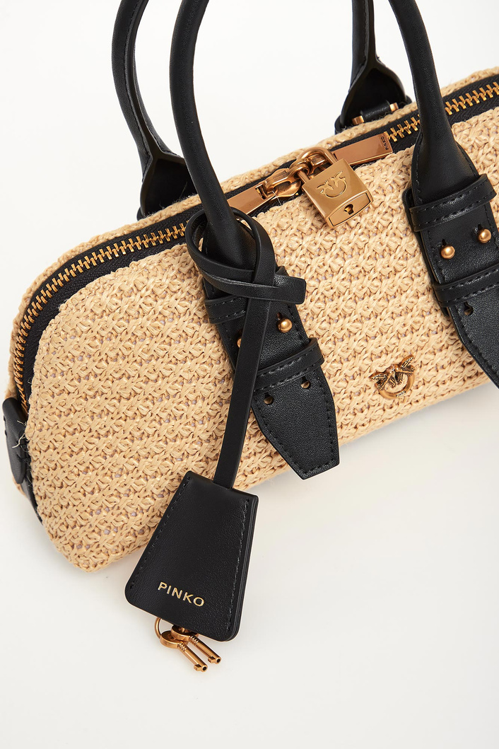 Torebka rattanowa Bowling Baguette PINKO