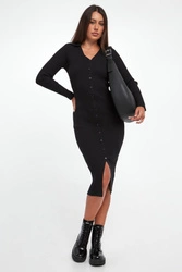 Sukienka prążkowana midi DKNY