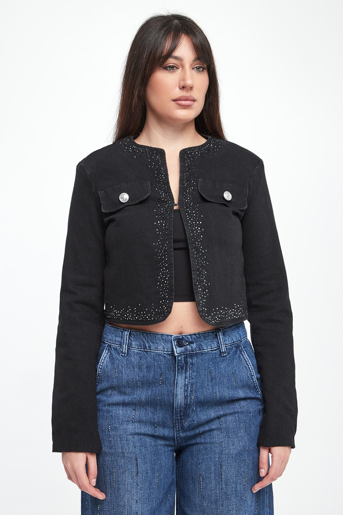 Kurtka jeansowa damska z kryształkami LIU JO