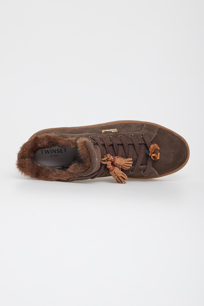 Sneakersy damskie skórzane TWINSET