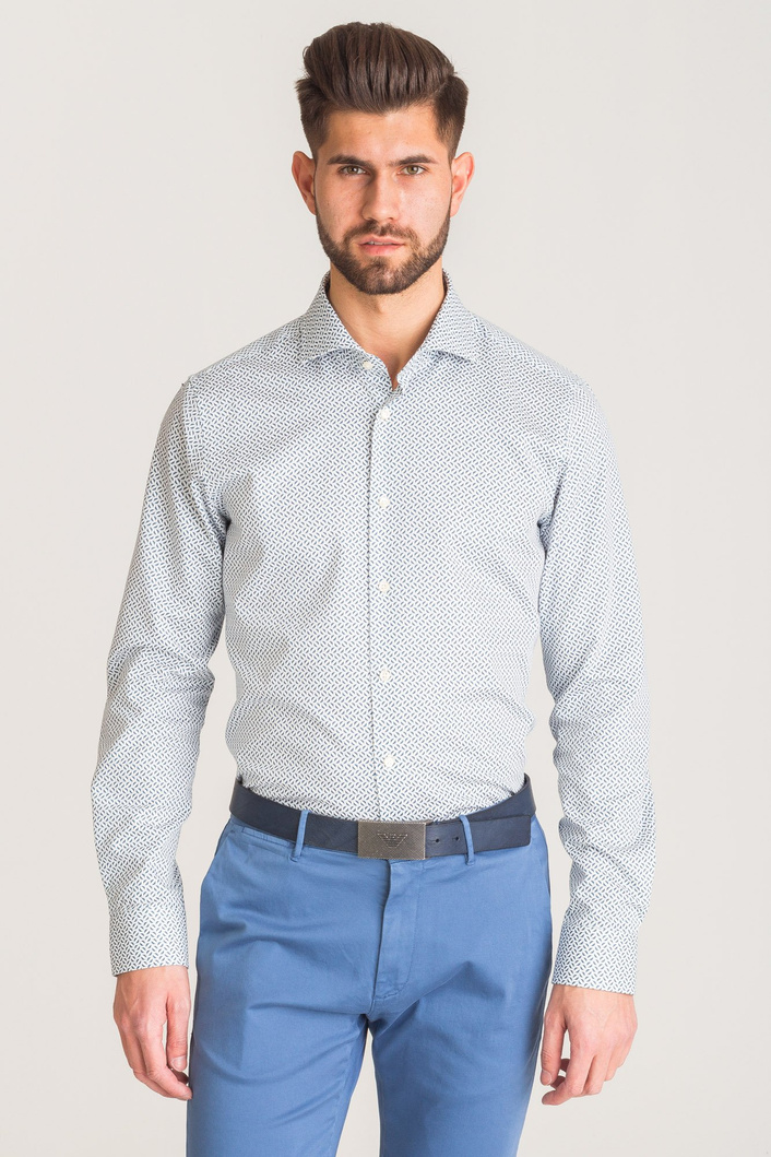 Biała koszula Joop Panko w niebieski wzór