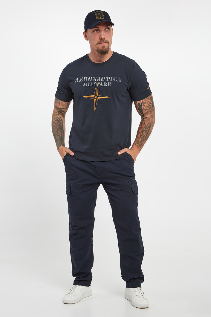 T-shirt męski z logo AERONAUTICA MILITARE