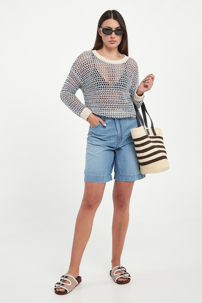Sweter damski ażurowy lniany Onirica WEEKEND MAX MARA