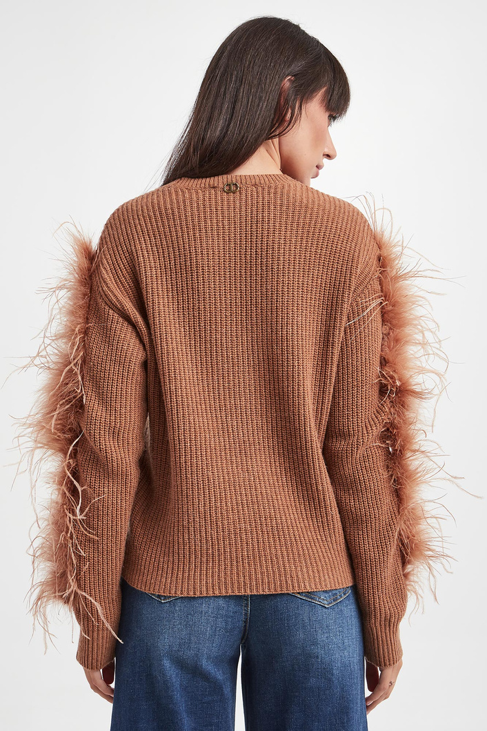 Sweter damski z piórami TWINSET