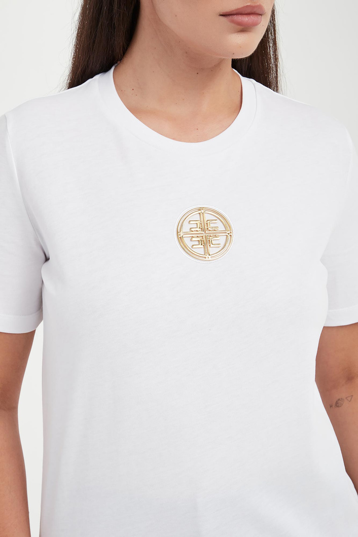 T-shirt damski z logo ELISABETTA FRANCHI