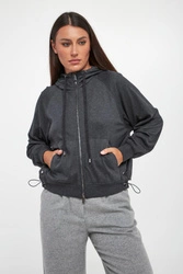 Bluza damska rozpinana z kapturem PESERICO