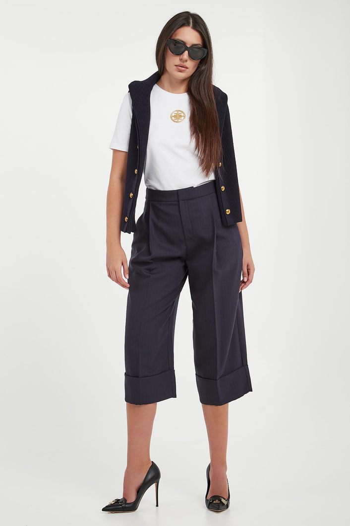 T-shirt damski z logo ELISABETTA FRANCHI
