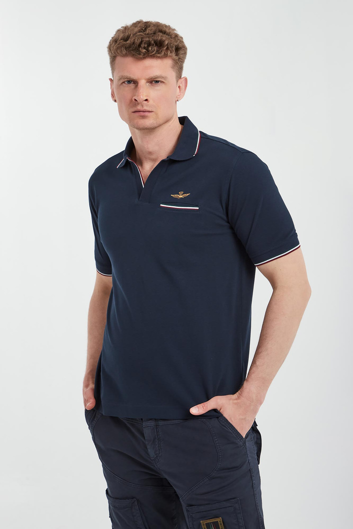 Polo męskie z haftem AERONAUTICA MILITARE