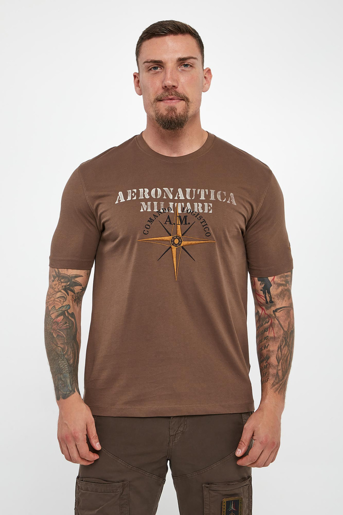 T-shirt męski z logo AERONAUTICA MILITARE