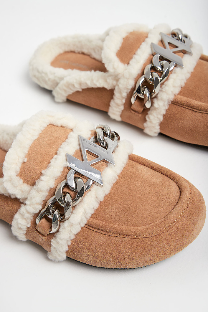 Klapki zamszowe KARL LAGERFELD