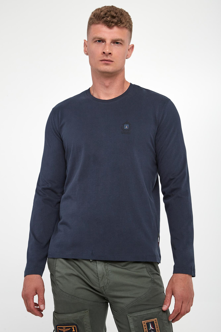 Longsleeve męski z logo AERONAUTICA MILITARE