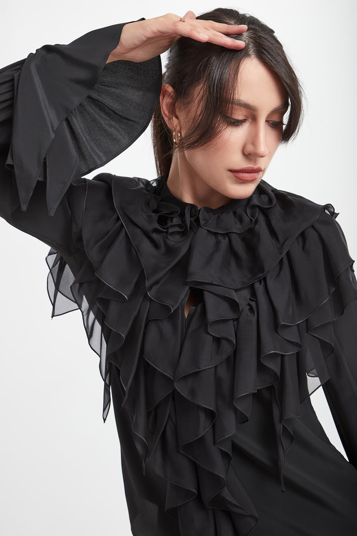 Bluzka damska z żabotem Raggio PINKO