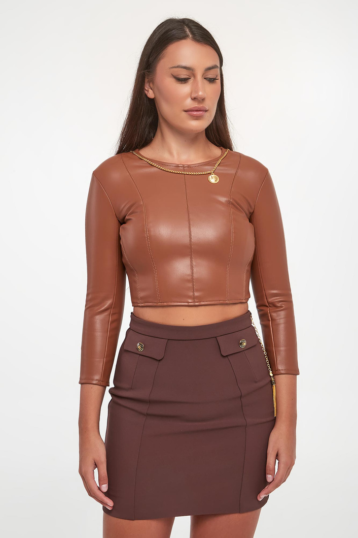 Bluzka damska z ekoskóry ELISABETTA FRANCHI
