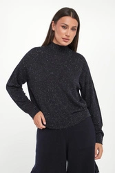 Sweter damski wełniany z nicią metaliczną PESERICO