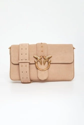 Torebka damska zamszowa skóra Love One Classic Slouchy Suede PINKO