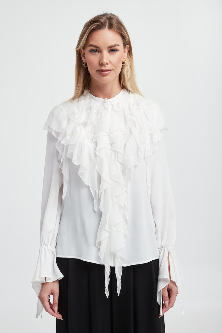 Bluzka damska z żabotem Raggio PINKO