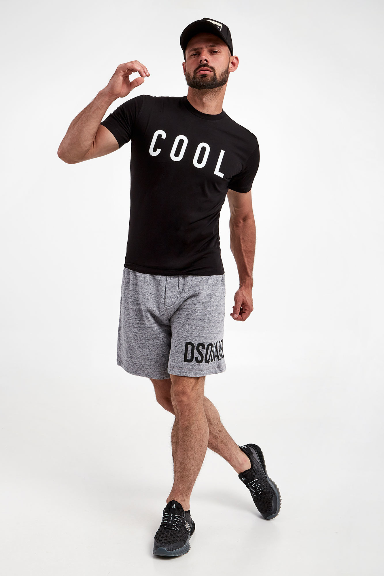 Spodenki DSQUARED2 Szary melanż Relaxed