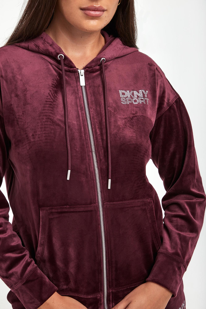 Bluza damska welurowa rozpinana DKNY