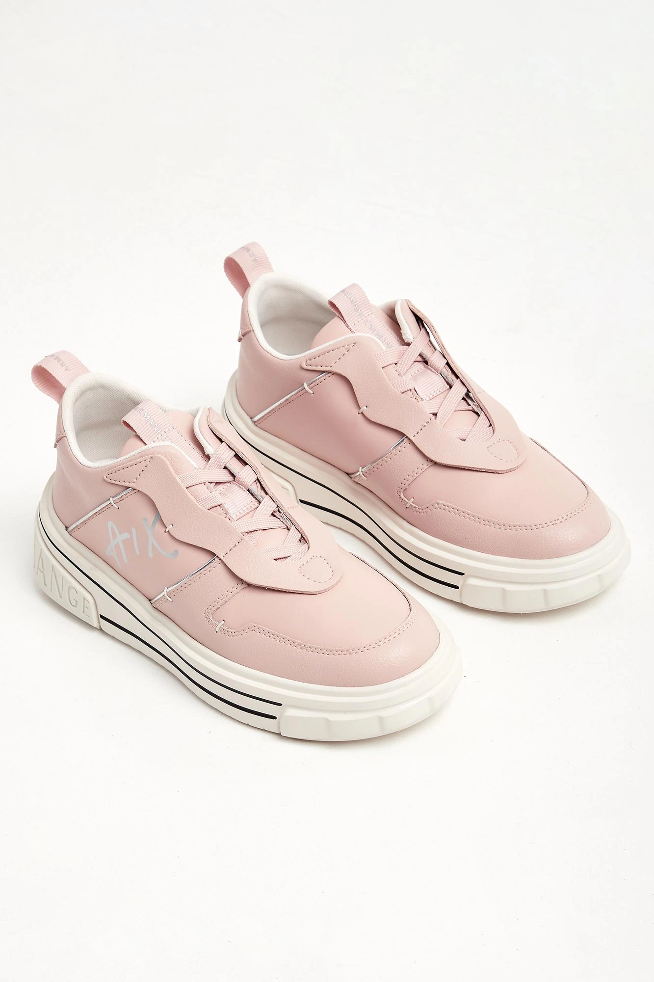 Sneakersy damskie skórzane ARMANI EXCHANGE Różowy XDX118/XV698