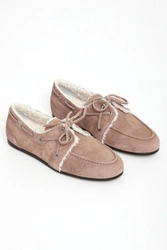 Loafersy damskie zamszowe z futerkiem PESERICO