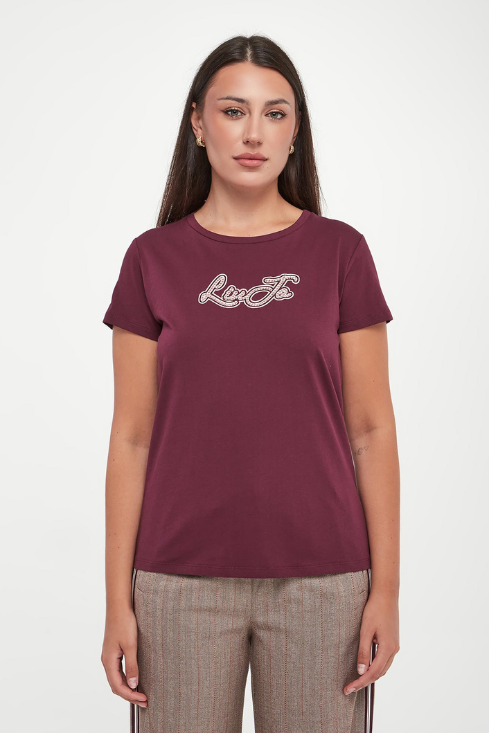 T-shirt damski z logo LIU JO