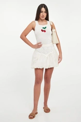 Spódnica mini bombka z haftem TWINSET