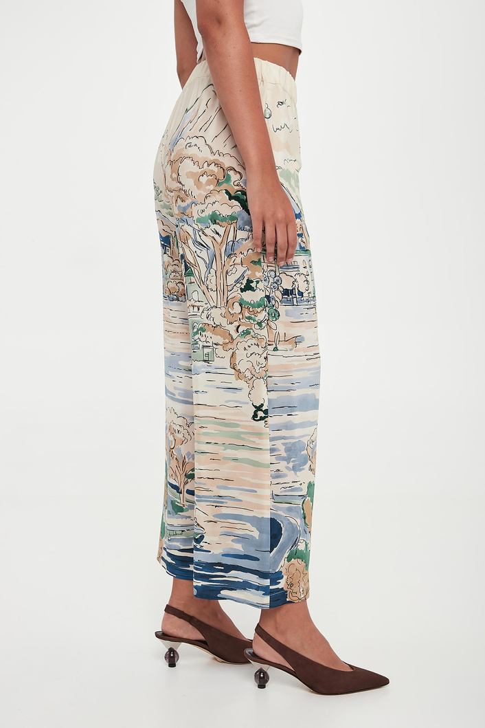 Spodnie damskie jedwabne Curva WEEKEND MAX MARA