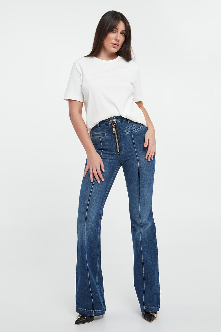 T-shirt damski z logo ELISABETTA FRANCHI