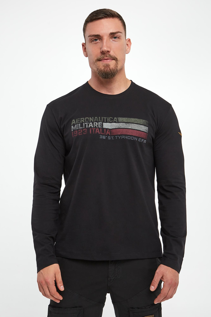 Longsleeve męski z nadrukiem AERONAUTICA MILITARE