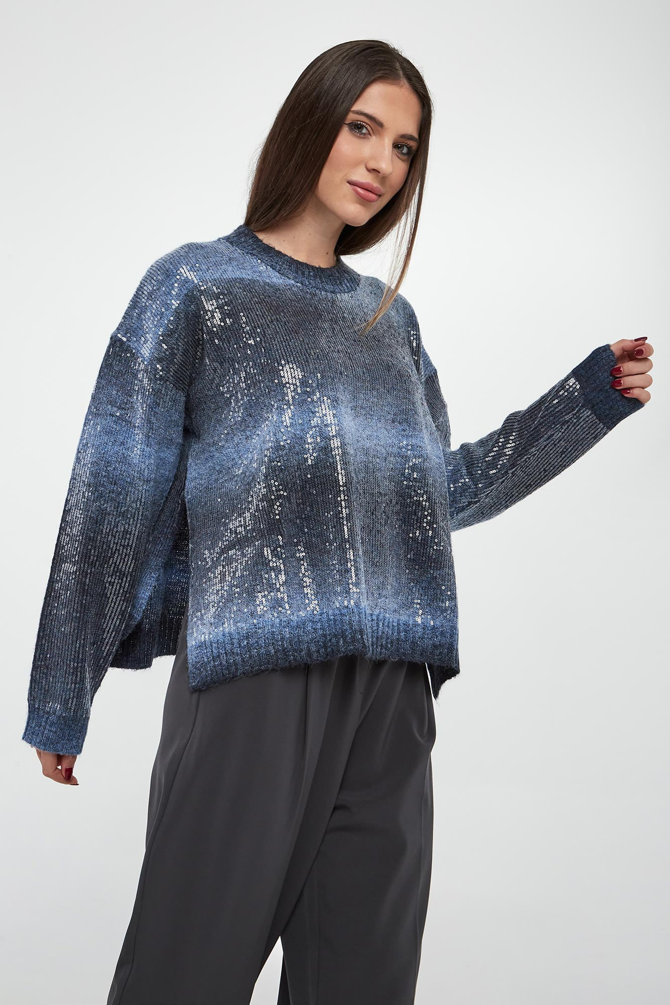Sweter damski LIU JO Niebieski  Oversize