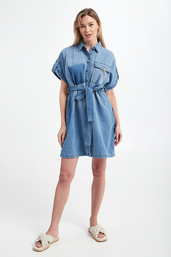 Sukienka jeansowa koszulowa LIU JO