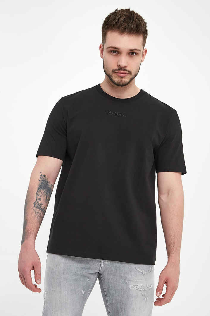 T-shirt męski z haftem BALMAIN
