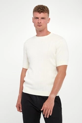 T-shirt męski dzianinowy z kaszmirem EMPORIO ARMANI