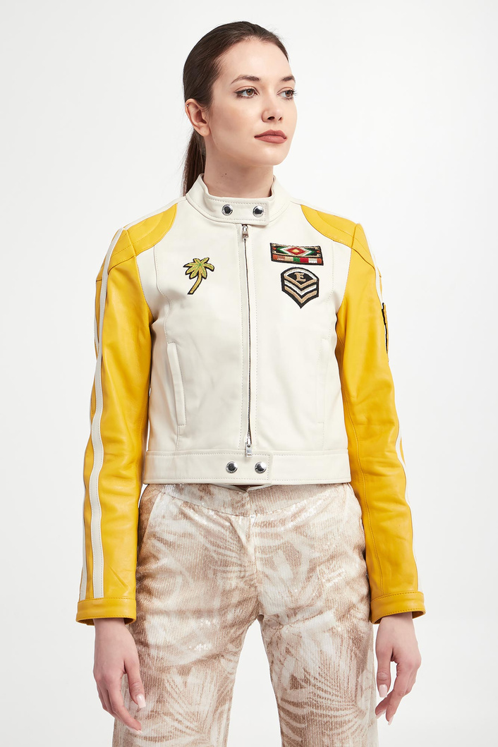 Kurtka damska skórzana w stylu vintage ERMANNO FIRENZE