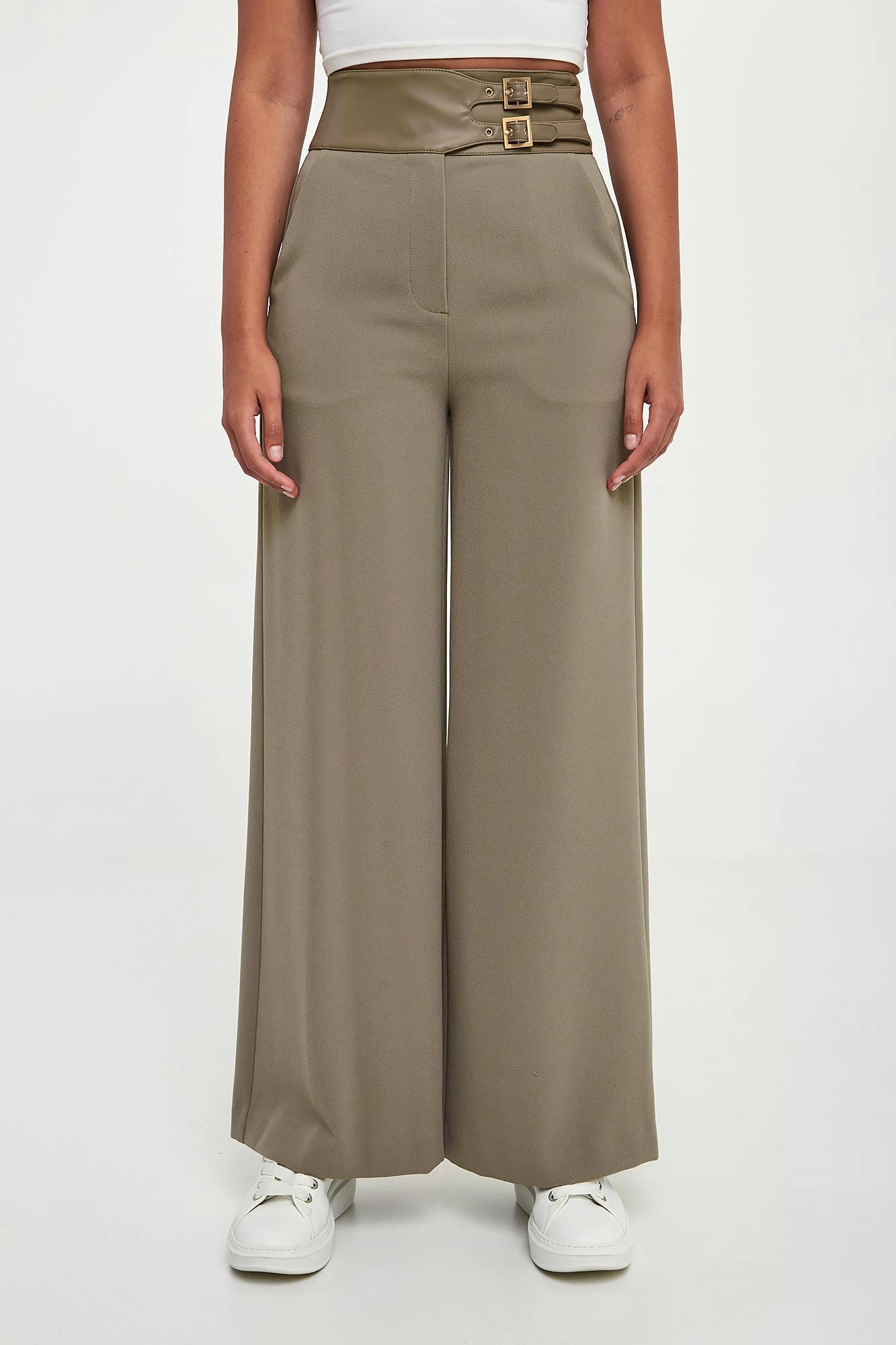 Spodnie damskie ARMANI EXCHANGE Khaki Wide XW000677/AF16149