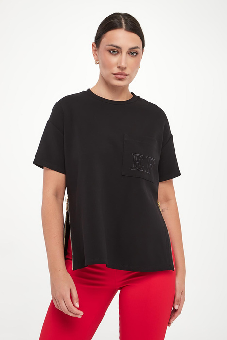 T-shirt damski z kieszenią ELISABETTA FRANCHI